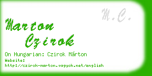 marton czirok business card